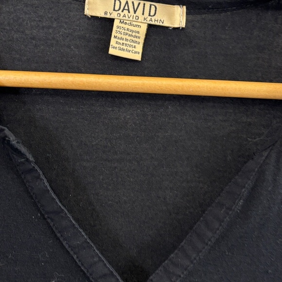 David Kahn Black Asymmetrical Tunic with 3/4 Sleeves - Picture 3 of 3